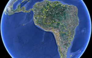 Cental & South America on The Globe